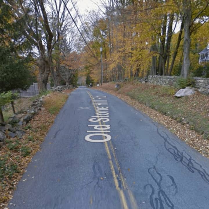 Old Stone Hill Road in Pound Ridge, where the accident occurred.