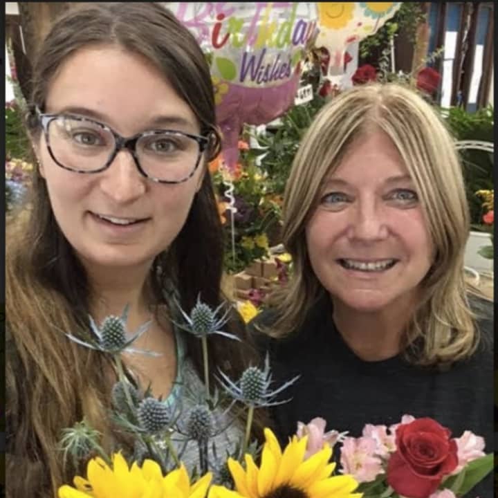From left,  Nicole Palazzo and her mother, Susan Palazzo.  Susan Palazzo owns City Line Florist with her brother Carl Roehrich. We are putting bouquets together for the event. We are fourth and third generation owners of the business.