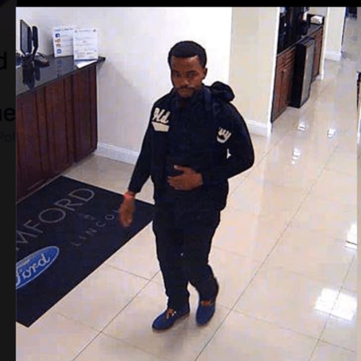 This man is suspected of stealing a car out of a Ford dealership in Stamford.
