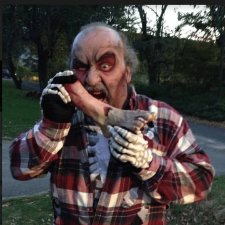A hitchhiker, one of the Clayton family members who have come back from the dead. Meet him when you go to Halloween at the Hollow in New Fairfield.