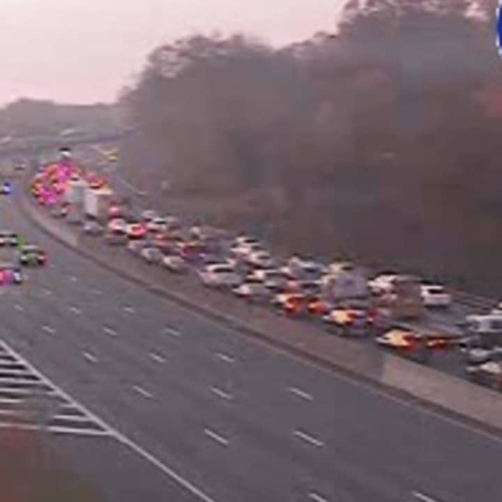 A look at traffic conditions Thursday morning around 7:30 a.m. at I-87 in Nyack.