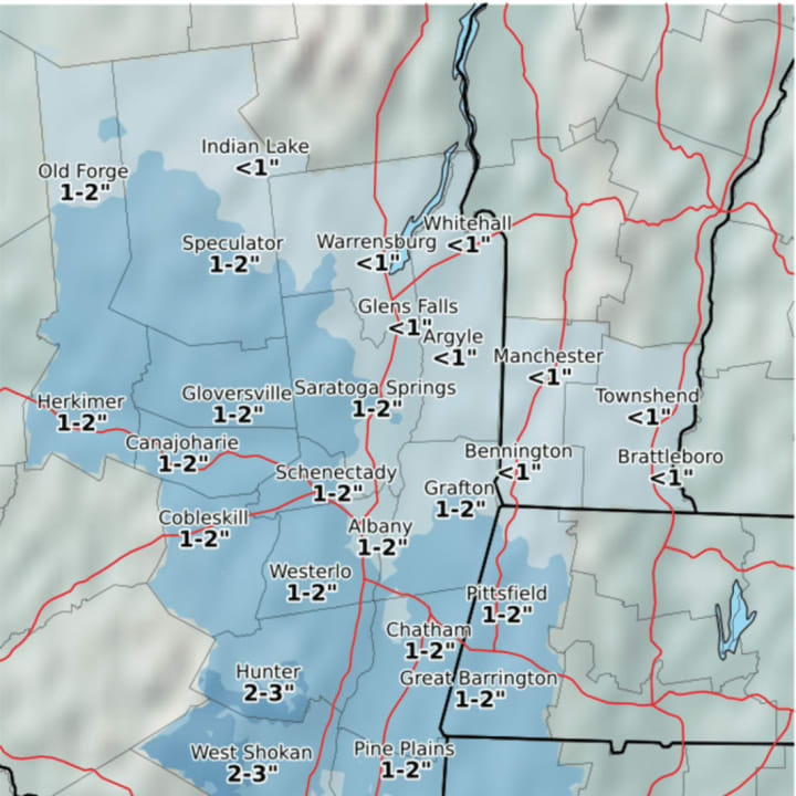 A look at snowfall accumulation projections from the newest system expected to affect Dutchess.