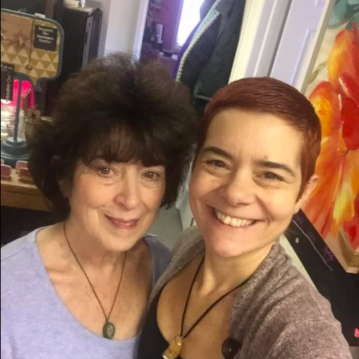 Nicole Simonelli, right, owner of The Funky Hippie Gift &amp; Art Shop in Stamford, is shown with her mother Marie Joan Maio Simonelli.
