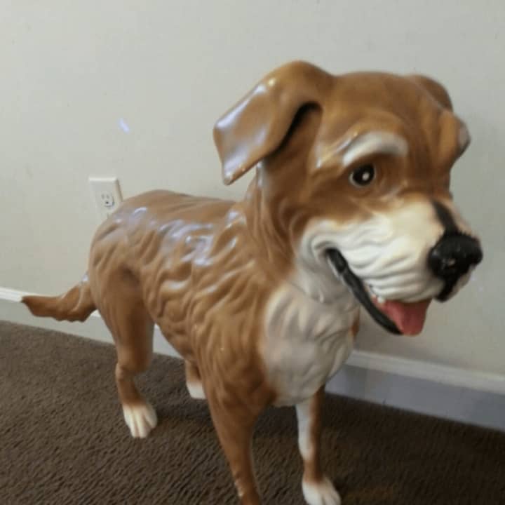An Old Navy dog mannequin, such as the one pictured, was stolen from the Black Rock Turnpike store on Saturday. Police retrieved the pilfered pup the same day.