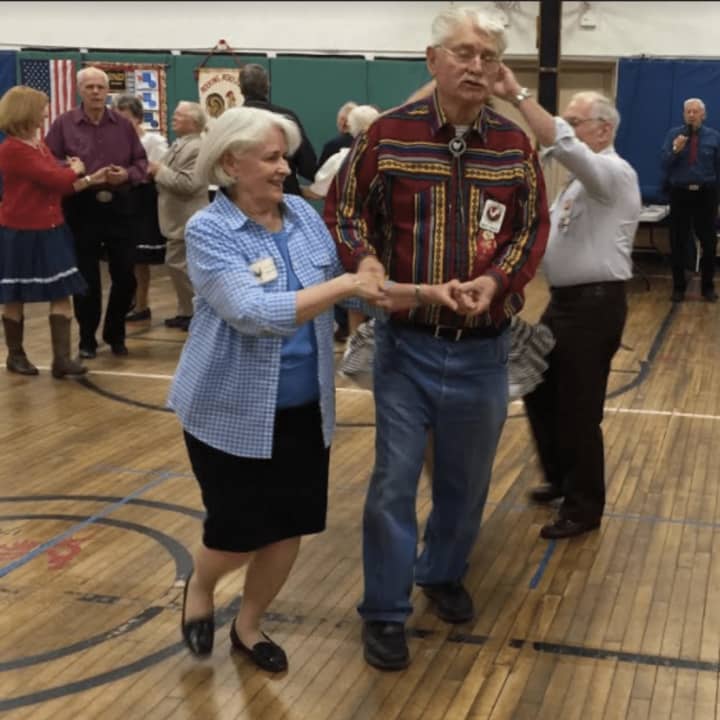 Newtown Rocking Roosters Square Dance club members at a recent dance