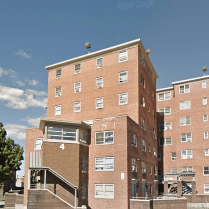 There are five seven-story buildings in the Charles F. Greene Homes in Bridgeport. A fire broke out in one apartment on Wednesday morning.