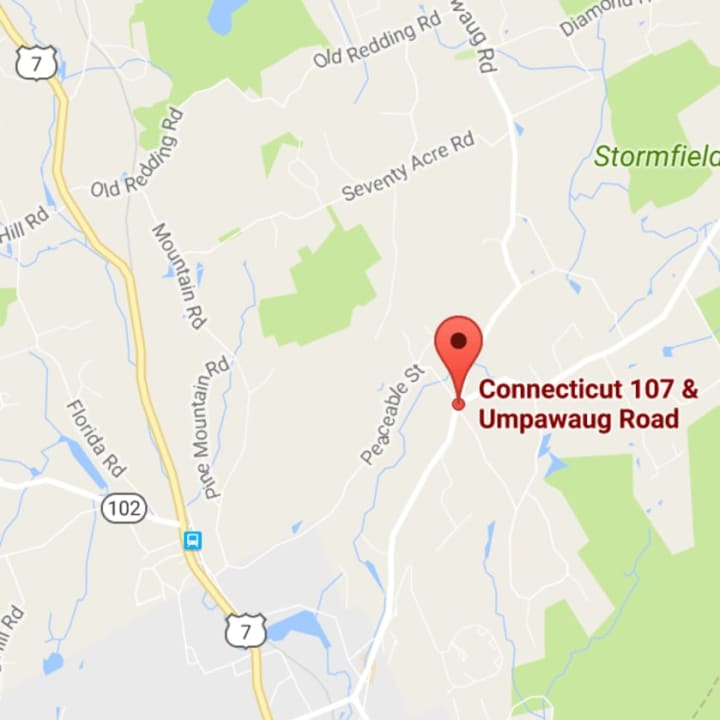 The accident occurred on Route 107 near Umpawaug Road in Redding.
