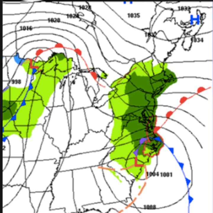 Rain is expected to overspread the Hudson Valley, and much of the East Coast, Tuesday morning.