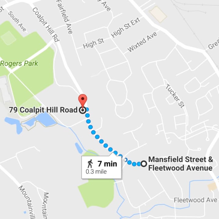 The crash occurred at 79 Coalpit Hill Road, less than a half-mile from where the police pursuit began.
