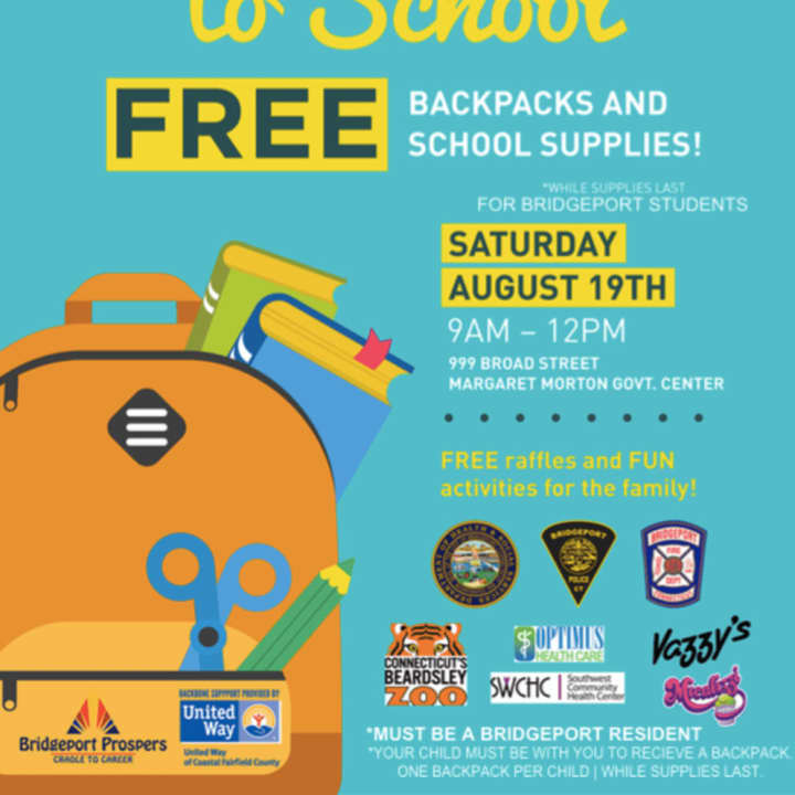 The City of Bridgeport will give out free backpacks and school supplies on Saturday.