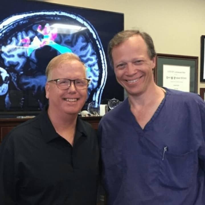 Danbury Mayor Mark Boughton with the man who performed his brain surgery, Dr. Robert Friedlander at the the University of Pittsburgh Medical Center.