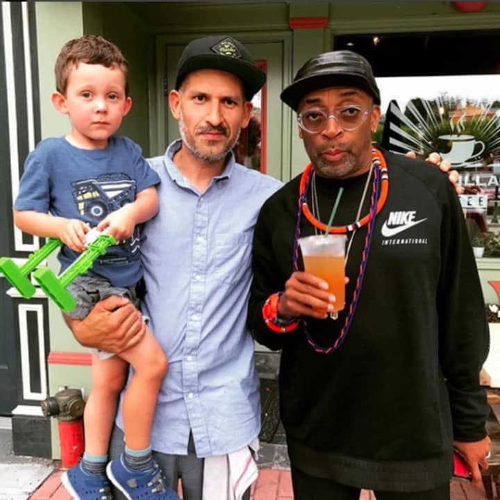 Spike Lee at First Village Coffee in Ossining.