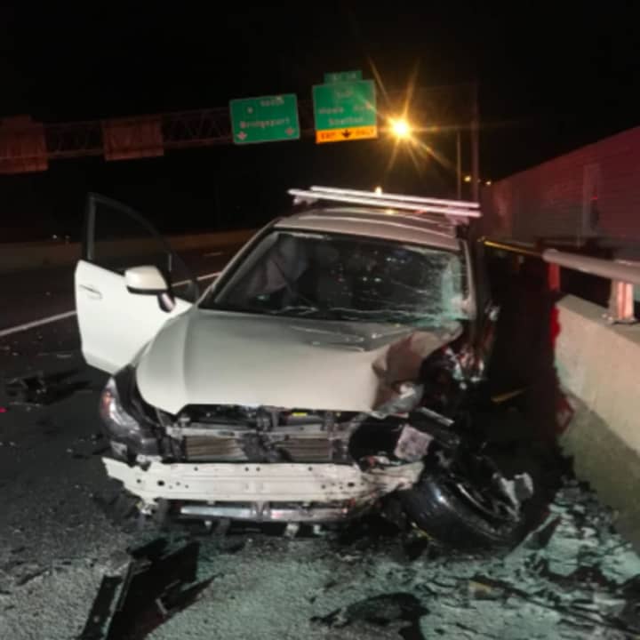 A driver suffered injuries after being hit by a wrong-way car on Route 8 southbound in Derby on Friday night.