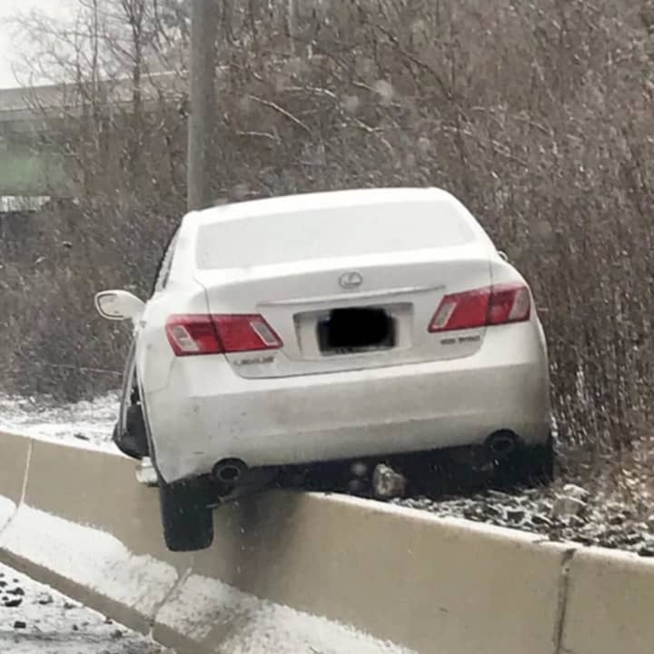Connecticut State Police responded to 494 accidents over the New Year&#x27;s weekend. No injuries were reported in this crash on I-84 westbound near Exit 11 in Newtown on Saturday.