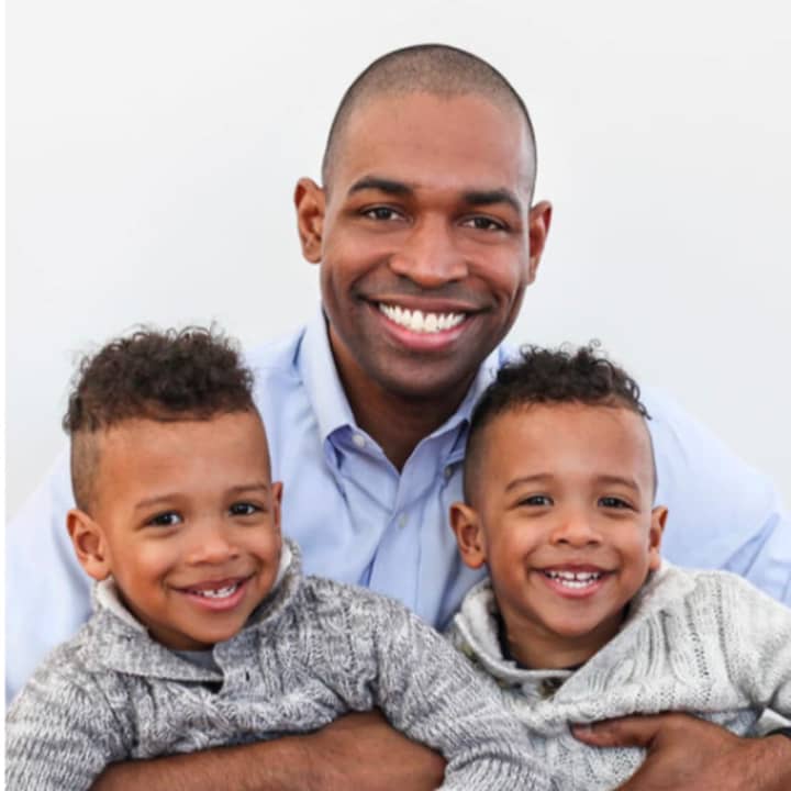 Antonio Delgado of Rhinebeck (shown here with his sons Maxwell and Coltrane) is one of seven Democratic candidates seeking to oust U.S. Rep. John Faso in the fall election.