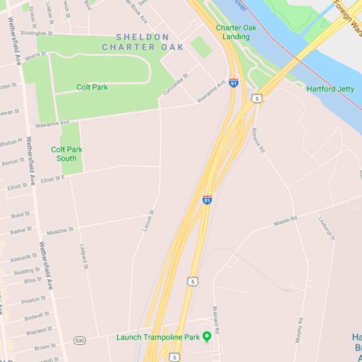 The area of southbound I-91 where the crash occurred.
