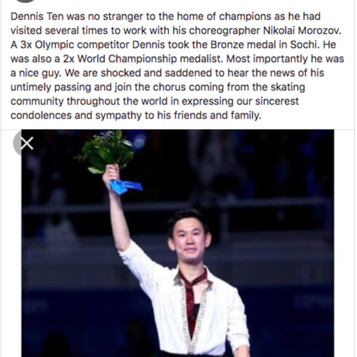 Denis Ten trained at the Ice House in Hackensack with his choreographer.