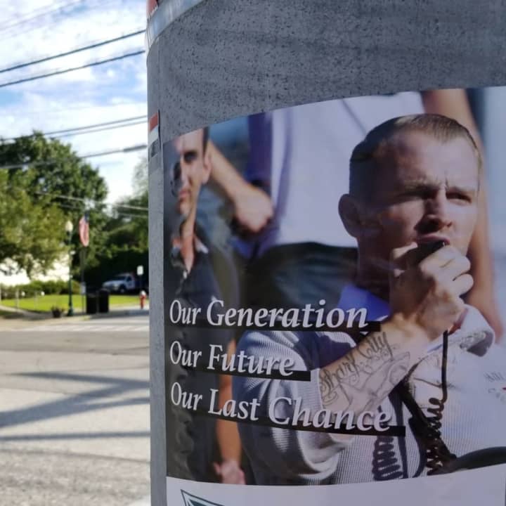 The flyers posted by Identity Evropa in Croton-on-Hudson.
