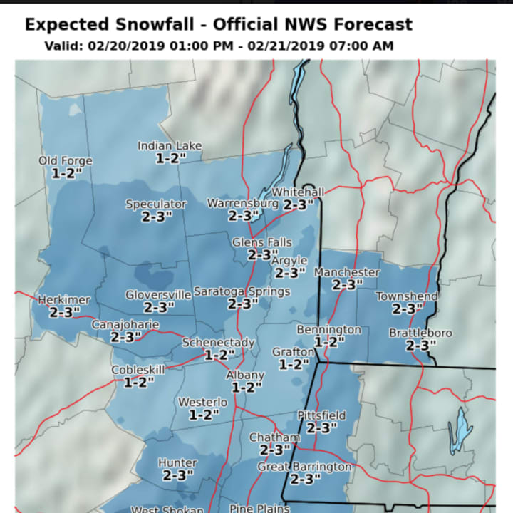 A look at snowfall projections for the storm.