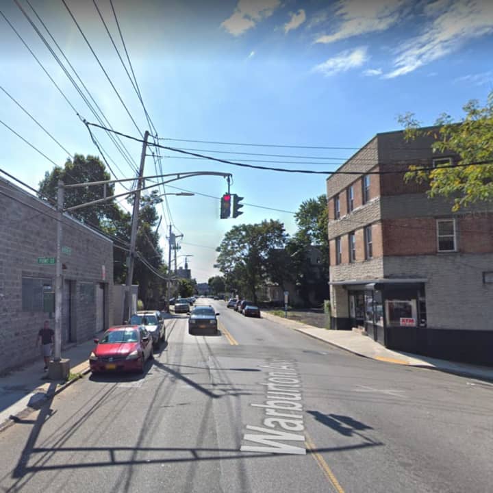 The area where the shooting occurred on Warburton Avenue in Yonkers.