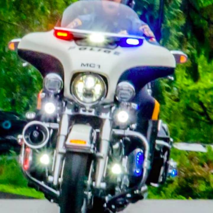Mark Acker is a motorcycle officer with the South Nyack Police Department.