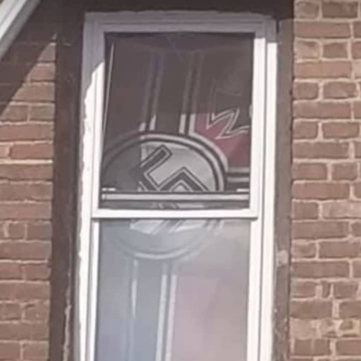 The Nazi flag that was hanging in a Town of Poughkeepsie window has returned.