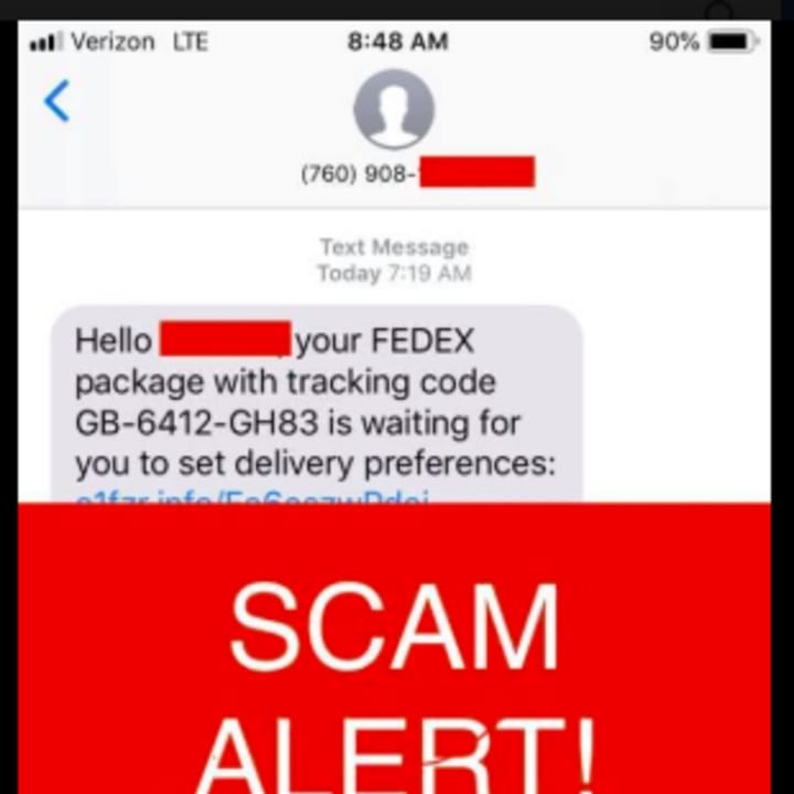 A look at the scam text message.