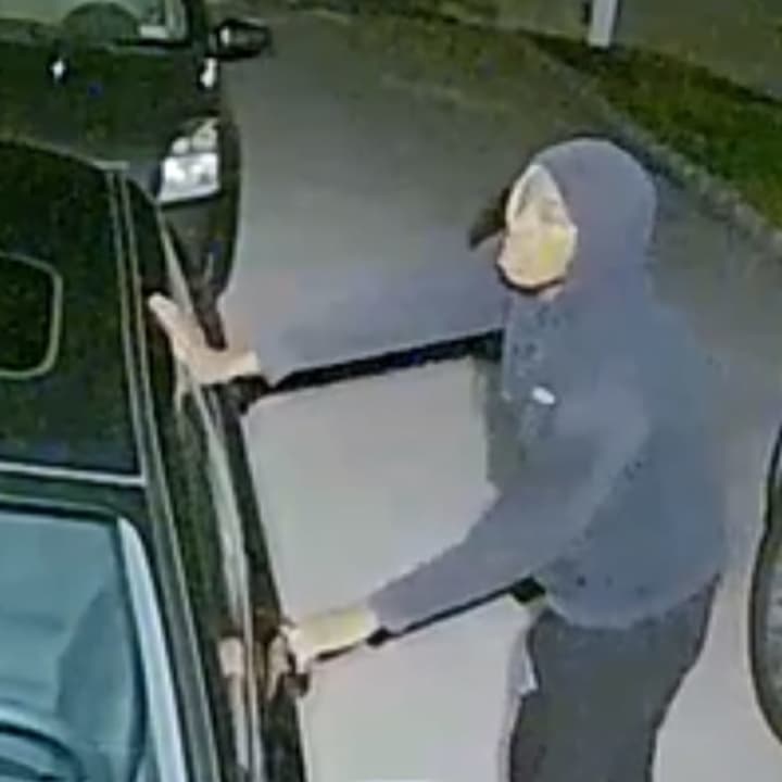 A suspect is wanted after allegedly stealing $250 worth of items from a car in Ronkonkoma.