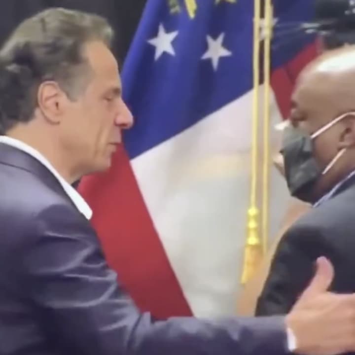 New York Gov. Andrew Cuomo was caught on camera without a mask hugging the mayor of Savannah.