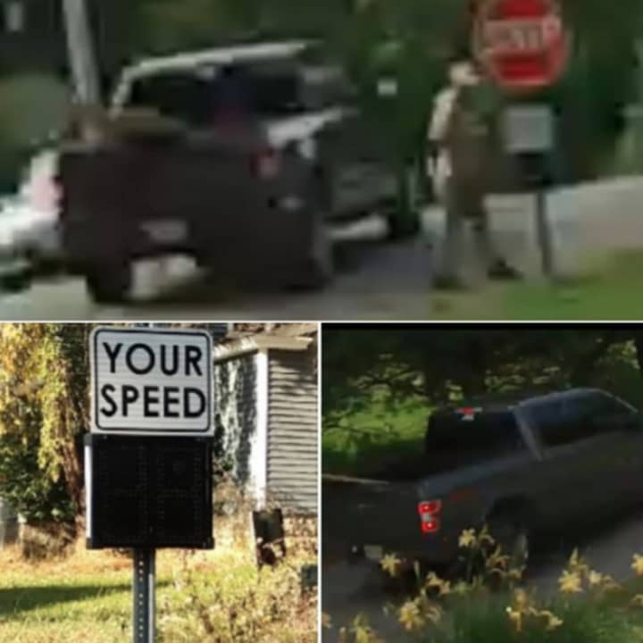 The suspect, pictured above, stole a radar speed sign from near Shotwell Road and Kishpaugh Road on Friday, July 24, authorities said.