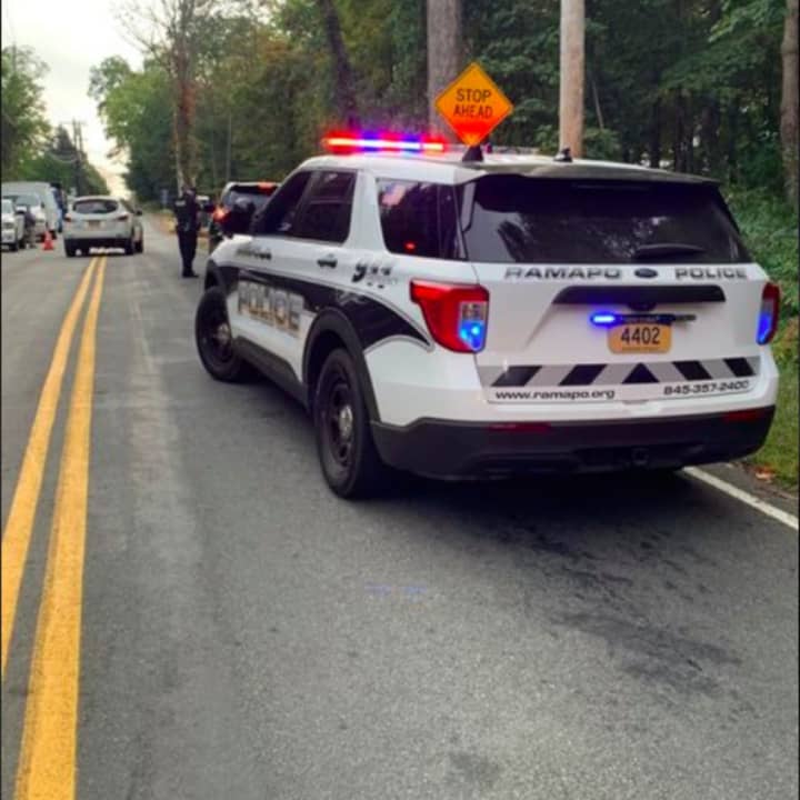 Ramapo Police Officers enforcing speed limits on Route 202