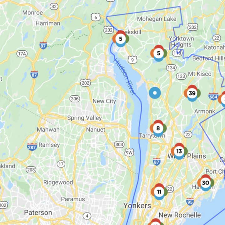 The Con Edison Outage Map on Monday, Nov. 16.
