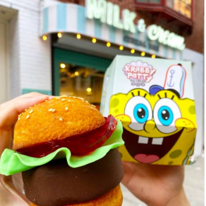 The Krabby Patty from Milk &amp; Cream Cereal Bar comes in a special &quot;Spongebob&quot; box.
