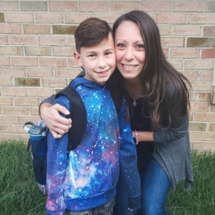 Michele Mi and her son, Johnny, a third-grader at Mt. Olive