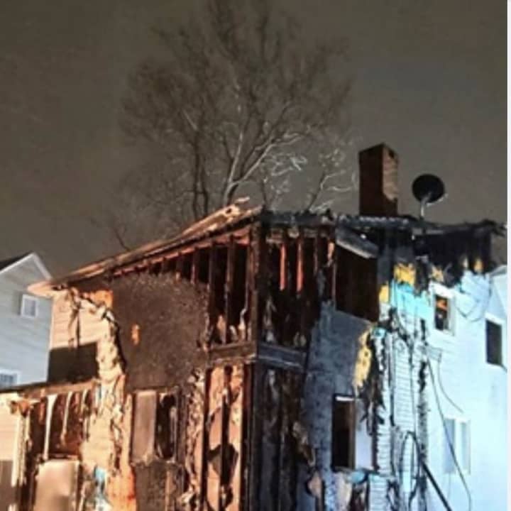 A Stamford home was heavily damaged by fire just as a nor&#x27;easter was moving into the area.