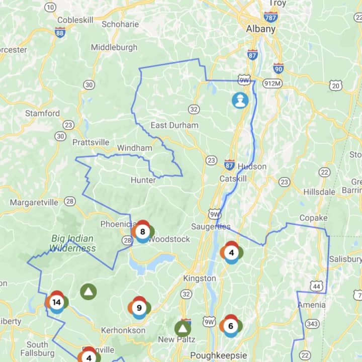 <p>The Central Hudson Outage Map on Tuesday, Feb. 16.</p>