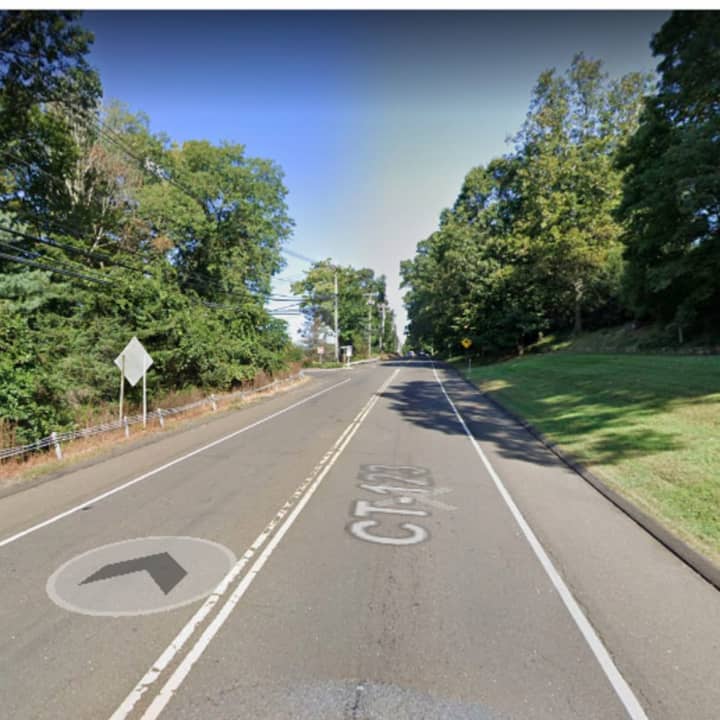 The area of Smith Ridge Road (Route 123) in New Canaan where the incident happened.