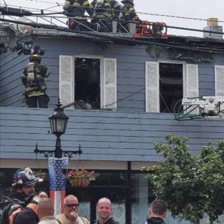A two-year-old boy was rescued from an upstairs bedroom during a Hackettstown apartment fire Tuesday afternoon, authorities said.