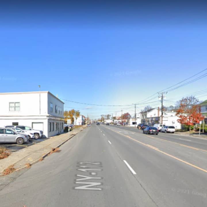 The area on Medford Avenue in Patchogue where the crash happened.