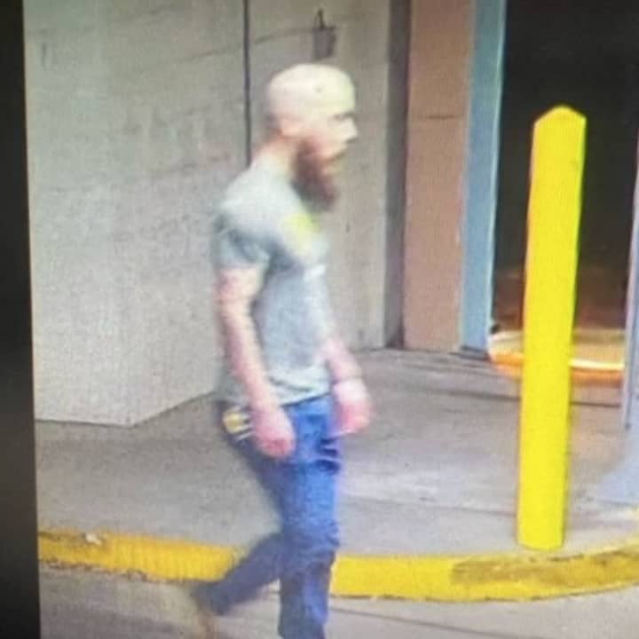 The suspect — pictured above — is wanted for questioning in connection to vandalism that occurred at the Walnut Street parking garage in Bethlehem, local police said in a release on Wednesday, May 18.