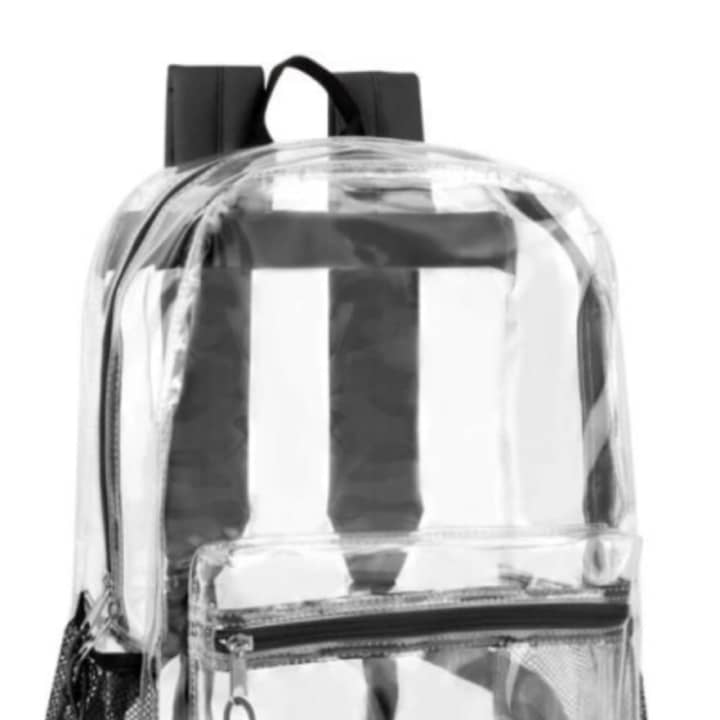 A clear backpack