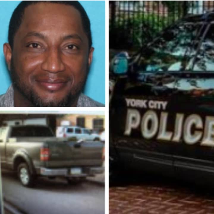 Isaac Ramos-Perez, his vehicle, and a York City police patrol car.