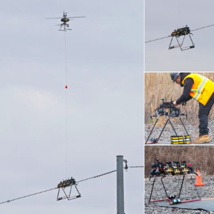 Robots carried by drones are being placed on power lines across South Jersey in hopes of saving the birds.