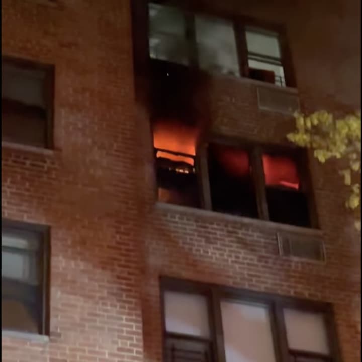 A fire burned through an apartment building located in White Plains at 11 Lake St.