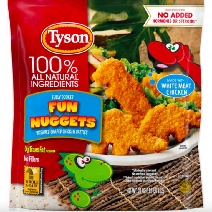 Tyson's fully cooked, breaded, shaped chicken patty product.