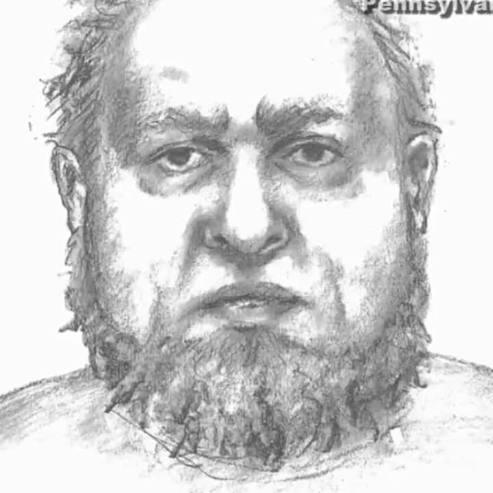 A composite sketch of a man police say is a person of interest in a deadly New Morgan shooting.