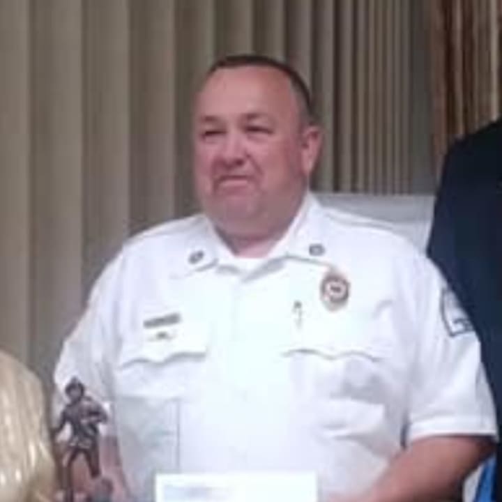 Douglas Allen Shields receiving the Pennsylvania State Fireman&#x27;s Association EMS Leadership Award in Sept. 2019.