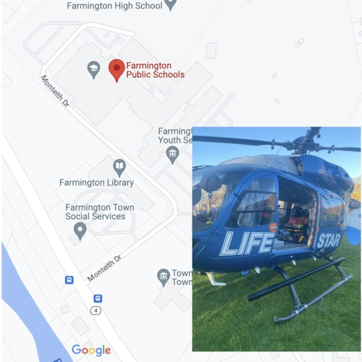 A construction who fell on the site of a new high school has been airlifted to an area hospital.