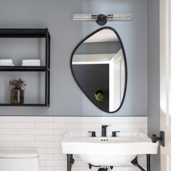 A bathroom remodeled on the first season of the HGTV series "Fix My Frankenhouse." The show is looking for more mismatched houses for its second season.&nbsp;