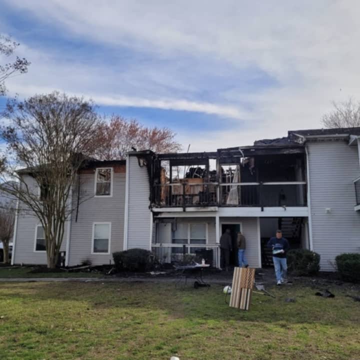 Seven families were displaced by the fire in Maryland